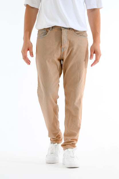 beige jeans withe blue touches
