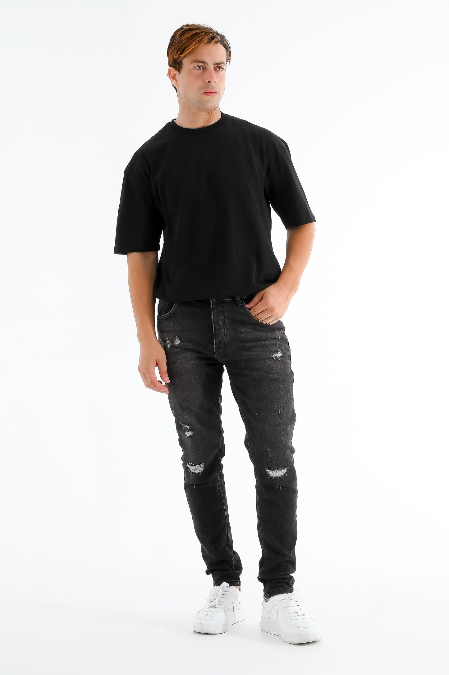 بنطلون جينز أسود كاجوال  P-19