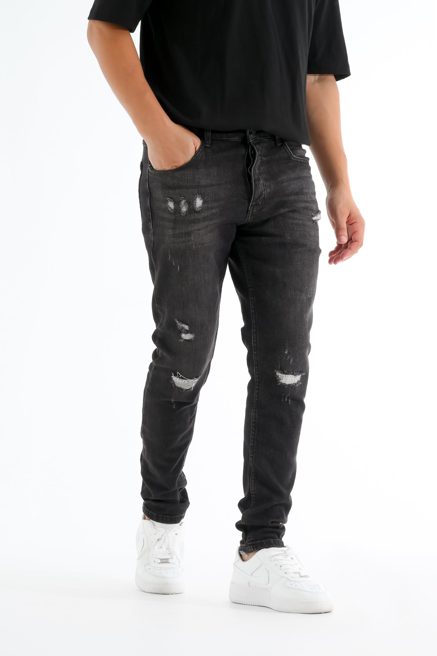 بنطلون جينز أسود كاجوال  P-19