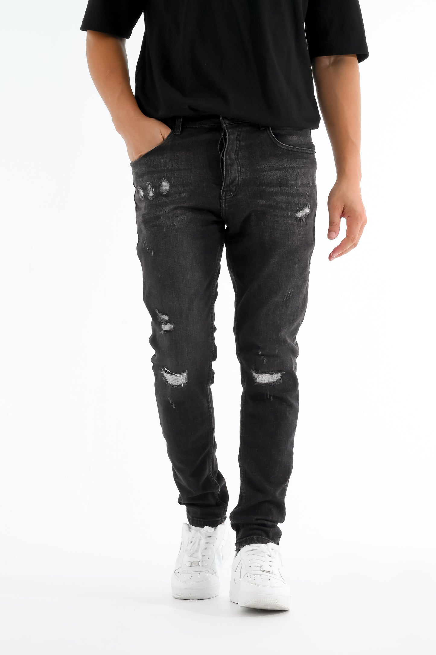 بنطلون جينز أسود كاجوال  P-19