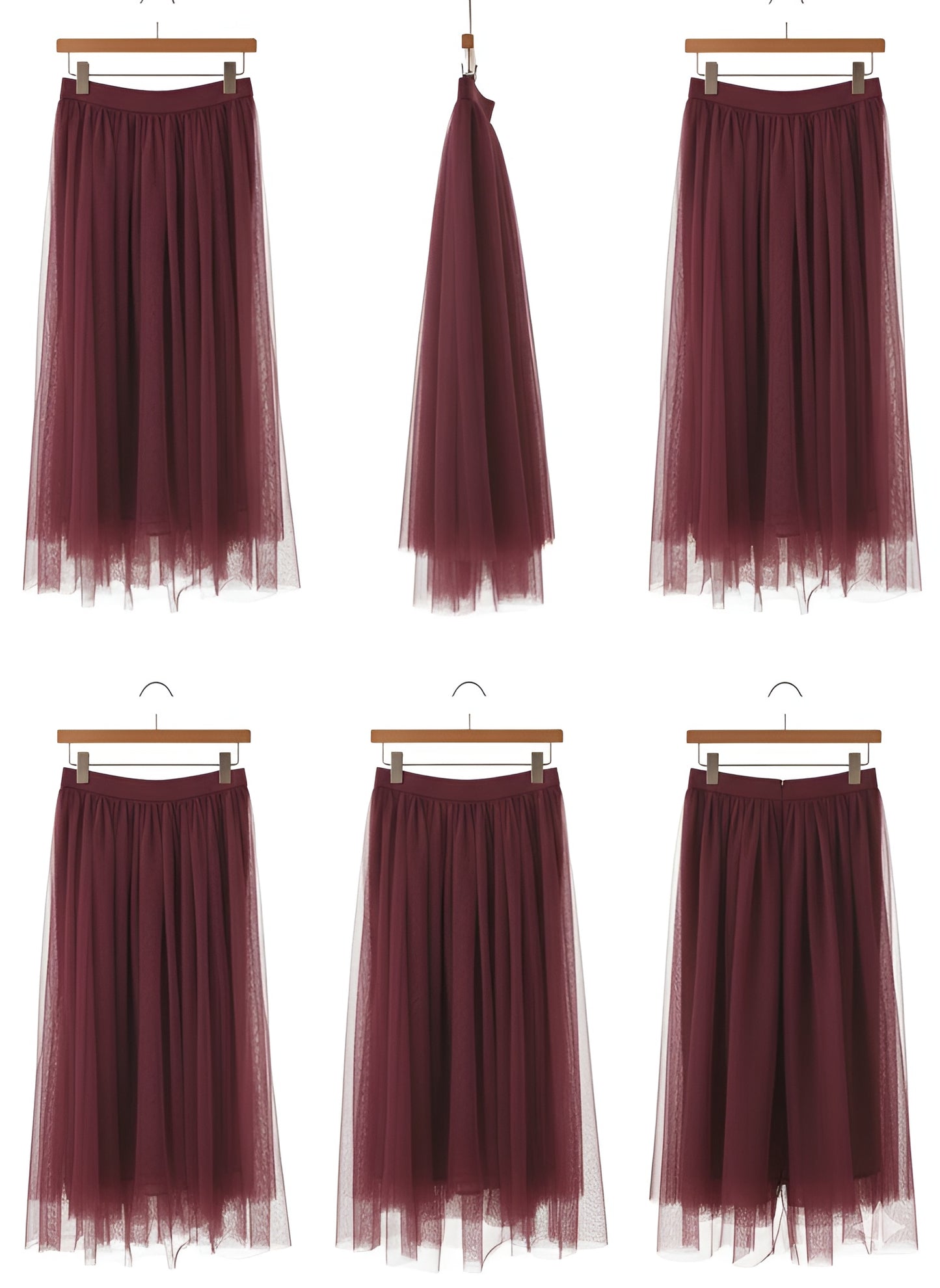 Tulle Skirt - Burgundy - ST3