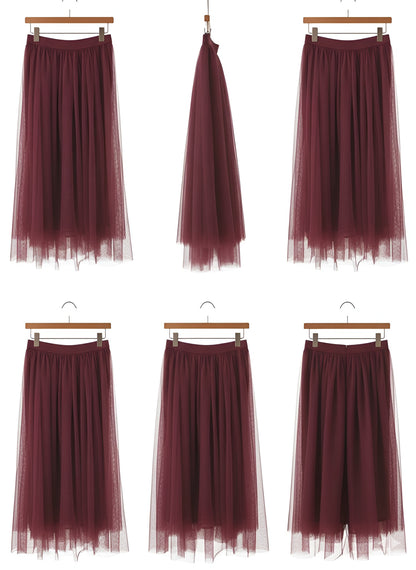 Tulle Skirt - Burgundy - ST3