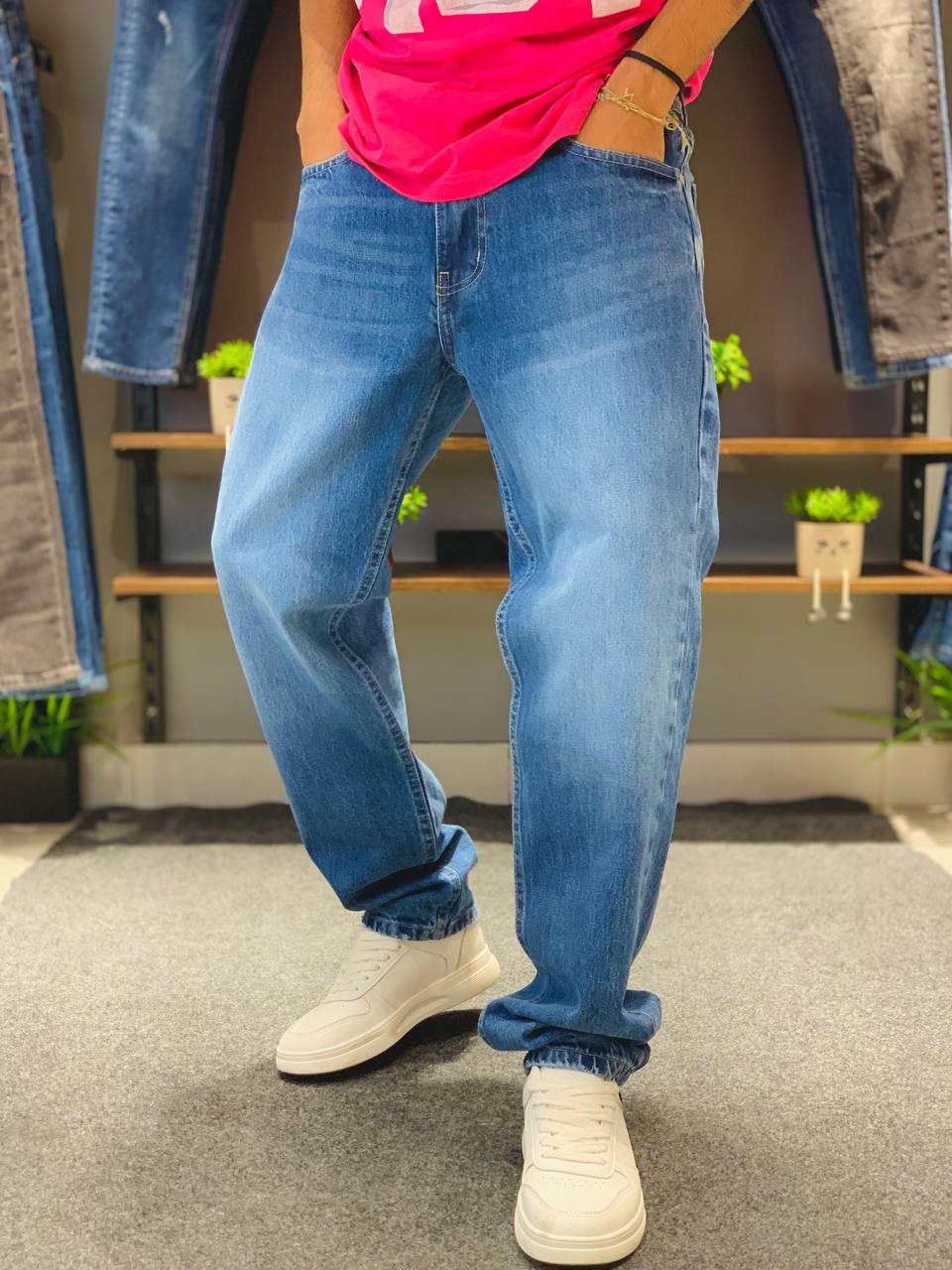 بنطلون وايد ليج كحلي P-25.