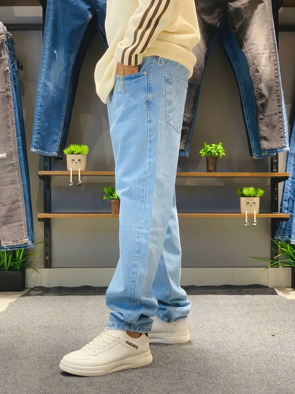 بنطلون وايد ليج أزرق p-27