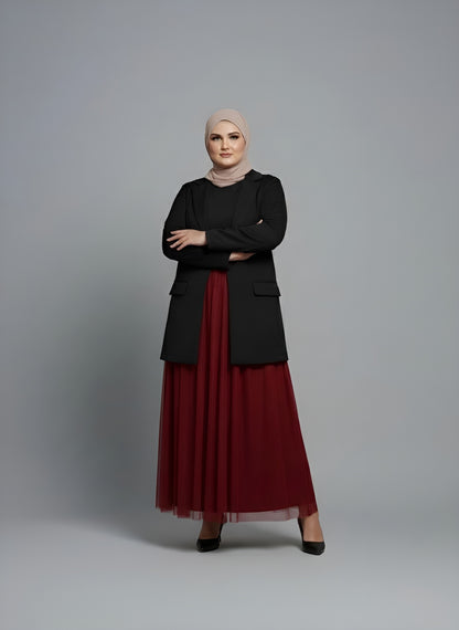 Tulle Skirt - Burgundy - ST3