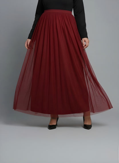 Tulle Skirt - Burgundy - ST3